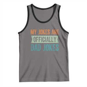 My Jokes Are Officially Dad Jokes Tank Top Funny New Dad First Fathers Day TS10 Deep Heather Black Print Your Wear