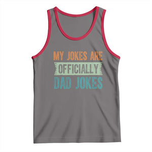 My Jokes Are Officially Dad Jokes Tank Top Funny New Dad First Fathers Day TS10 Deep Heather Red Print Your Wear