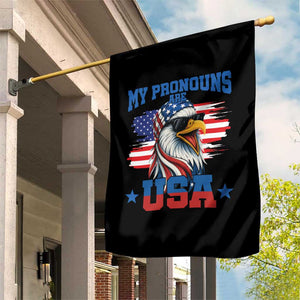 My Pronouns Are USA Garden Flag Bold Patriotic Eagle with American Flag Bandana Mullet TS02 Print Your Wear