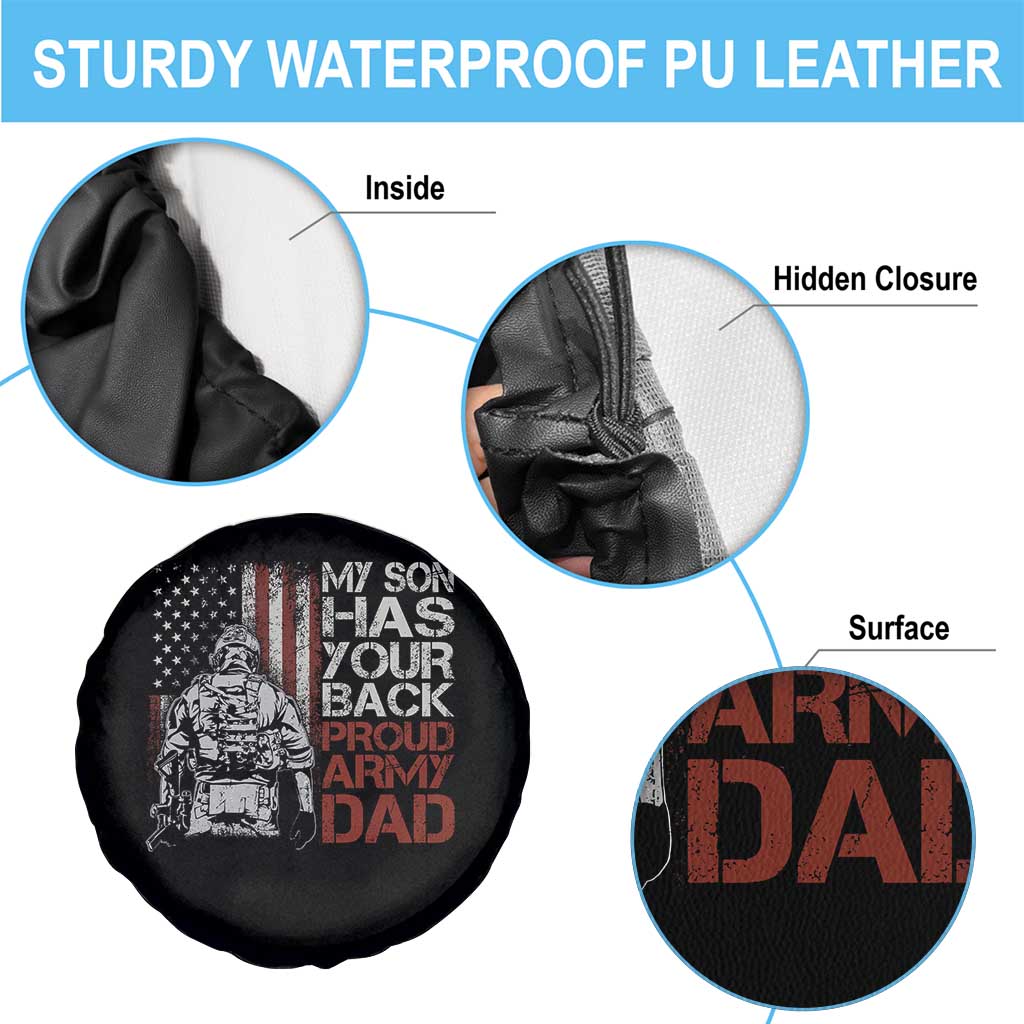 My Son Has Your Back Proud Army Dad Spare Tire Cover Military Father TS11 Print Your Wear