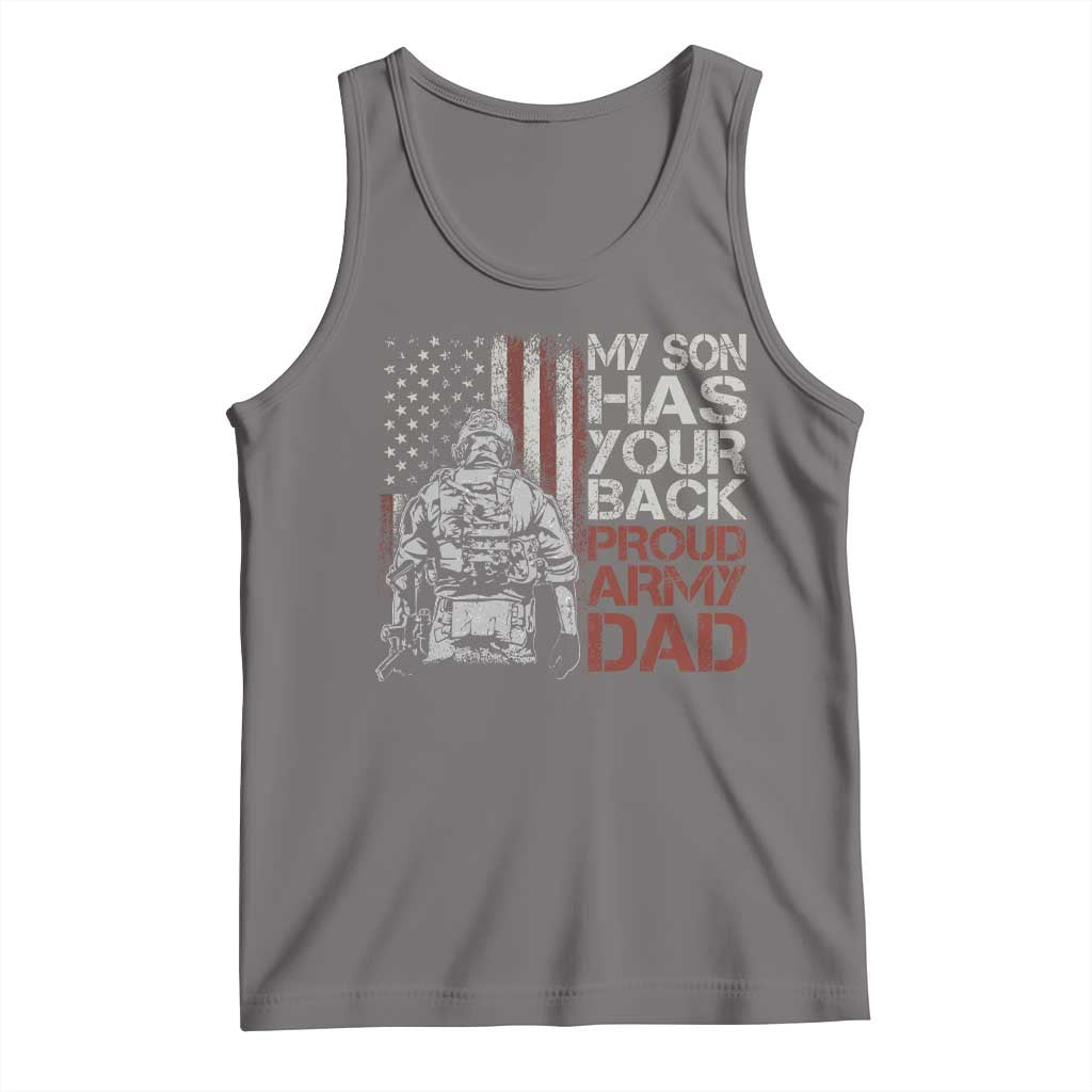 My Son Has Your Back Proud Army Dad Tank Top Military Father TS11 Deep Heather Print Your Wear