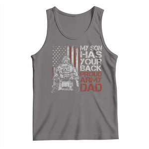 My Son Has Your Back Proud Army Dad Tank Top Military Father TS11 Deep Heather Print Your Wear