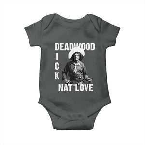 Nat Love Baby Onesie Deadwood Dick Black Cowboy Western Legend Vintage TS02 Dark Heather Print Your Wear