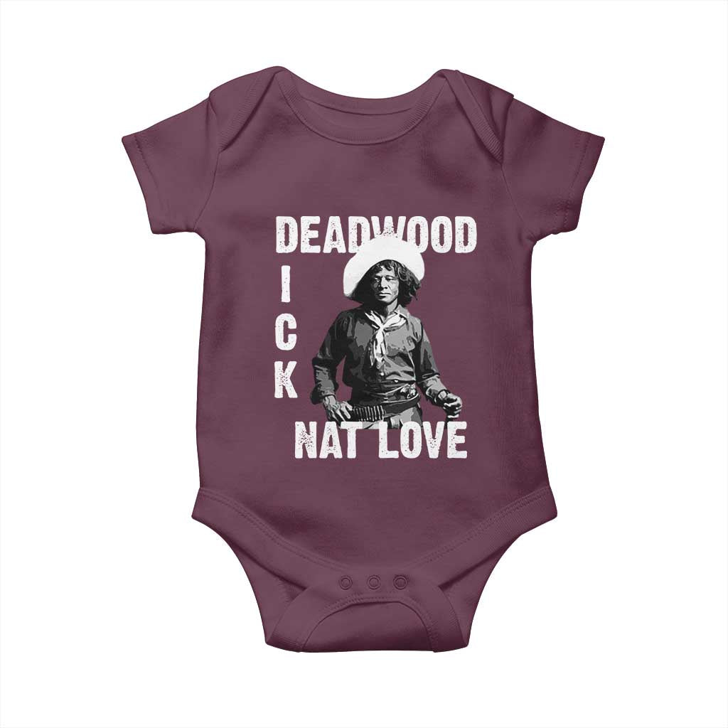Nat Love Baby Onesie Deadwood Dick Black Cowboy Western Legend Vintage TS02 Maroon Print Your Wear