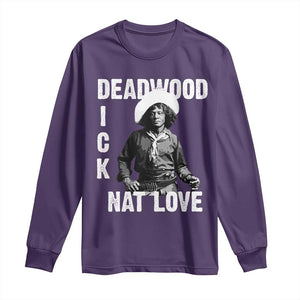 Nat Love Long Sleeve Shirt Deadwood Dick Black Cowboy Western Legend Vintage TS02 Purple Print Your Wear