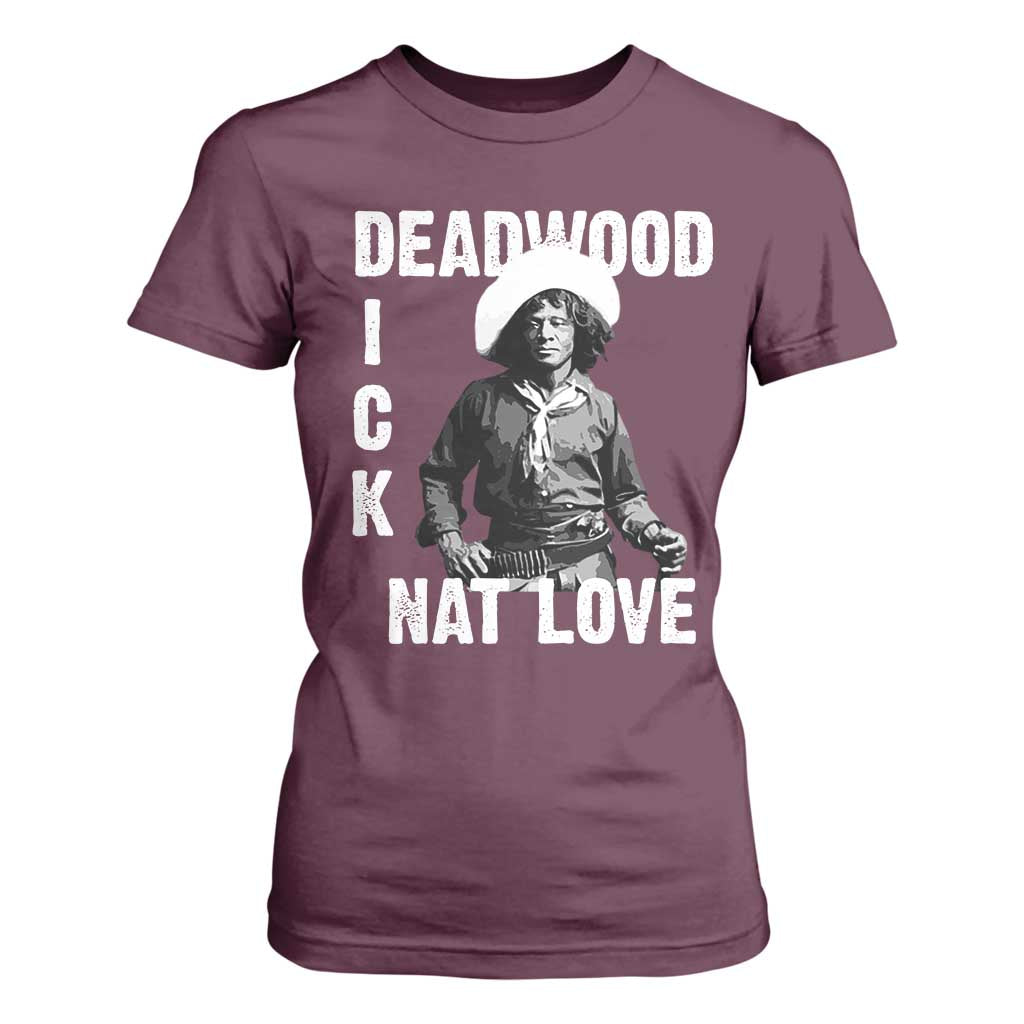 Nat Love T Shirt For Women Deadwood Dick Black Cowboy Western Legend Vintage TS02 Maroon Print Your Wear