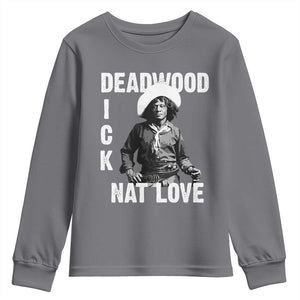 Nat Love Youth Sweatshirt Deadwood Dick Black Cowboy Western Legend Vintage TS02 Charcoal Print Your Wear