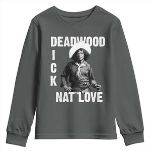 Nat Love Youth Sweatshirt Deadwood Dick Black Cowboy Western Legend Vintage TS02 Dark Heather Print Your Wear