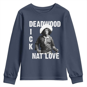 Nat Love Youth Sweatshirt Deadwood Dick Black Cowboy Western Legend Vintage TS02 Navy Print Your Wear