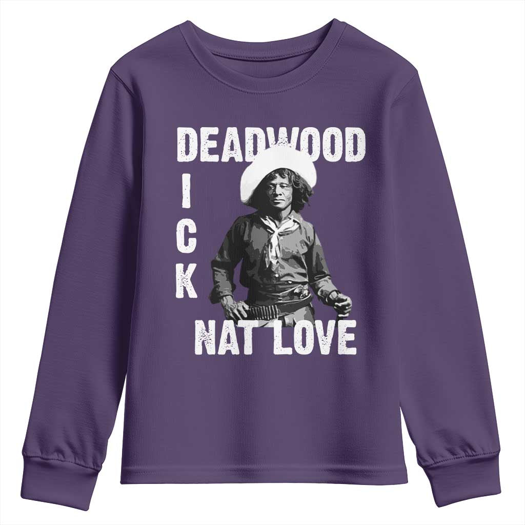 Nat Love Youth Sweatshirt Deadwood Dick Black Cowboy Western Legend Vintage TS02 Purple Print Your Wear
