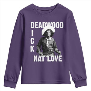 Nat Love Youth Sweatshirt Deadwood Dick Black Cowboy Western Legend Vintage TS02 Purple Print Your Wear