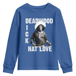 Nat Love Youth Sweatshirt Deadwood Dick Black Cowboy Western Legend Vintage TS02 Royal Blue Print Your Wear