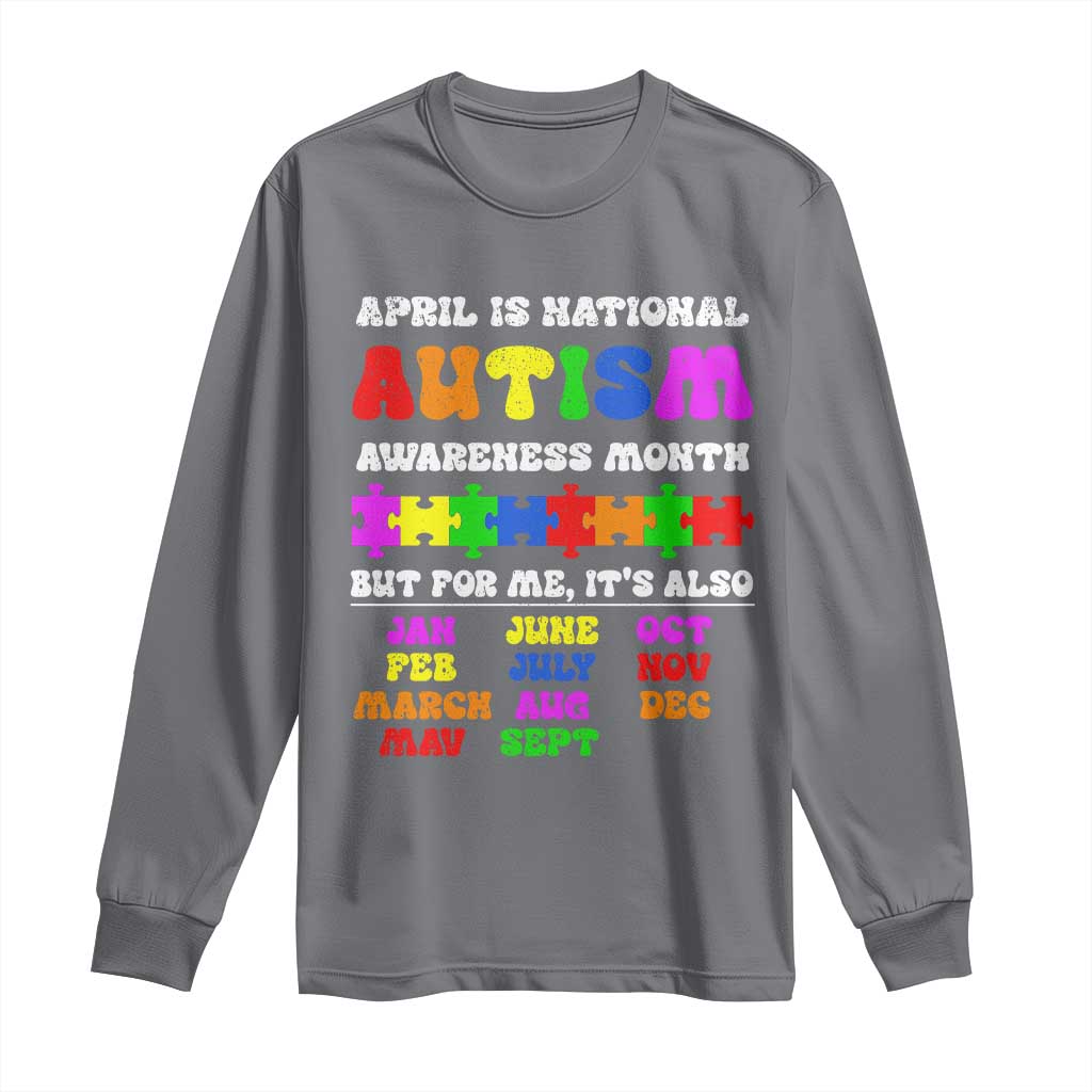 National Autism Awerness Month Long Sleeve Shirt Autistic Kids Gift TS10 Charcoal Print Your Wear