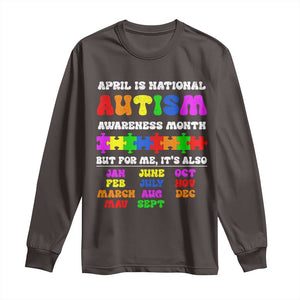 National Autism Awerness Month Long Sleeve Shirt Autistic Kids Gift TS10 Dark Chocolate Print Your Wear