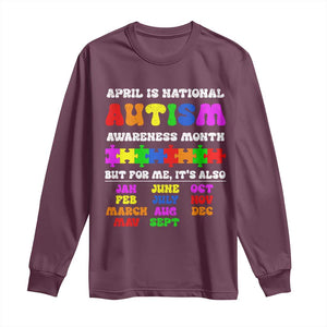 National Autism Awerness Month Long Sleeve Shirt Autistic Kids Gift TS10 Maroon Print Your Wear