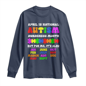 National Autism Awerness Month Long Sleeve Shirt Autistic Kids Gift TS10 Navy Print Your Wear