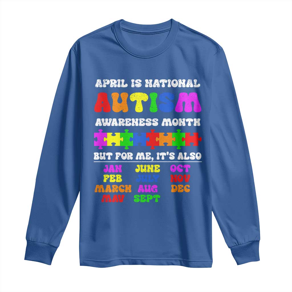 National Autism Awerness Month Long Sleeve Shirt Autistic Kids Gift TS10 Royal Blue Print Your Wear