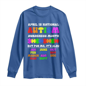National Autism Awerness Month Long Sleeve Shirt Autistic Kids Gift TS10 Royal Blue Print Your Wear