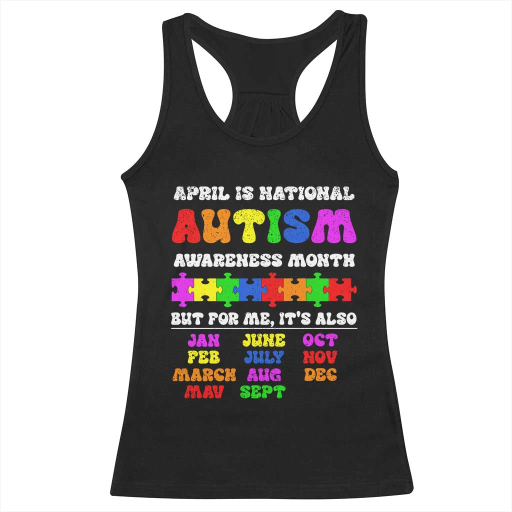 National Autism Awerness Month Racerback Tank Top Autistic Kids Gift TS10 Black Print Your Wear