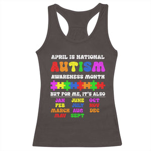 National Autism Awerness Month Racerback Tank Top Autistic Kids Gift TS10 Dark Chocolate Print Your Wear