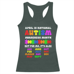 National Autism Awerness Month Racerback Tank Top Autistic Kids Gift TS10 Dark Forest Green Print Your Wear