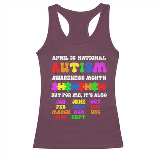 National Autism Awerness Month Racerback Tank Top Autistic Kids Gift TS10 Maroon Print Your Wear