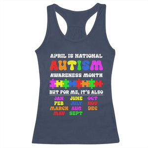 National Autism Awerness Month Racerback Tank Top Autistic Kids Gift TS10 Navy Print Your Wear
