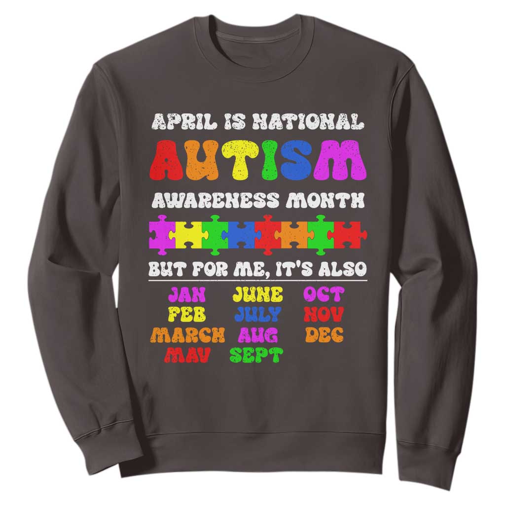 National Autism Awerness Month Sweatshirt Autistic Kids Gift TS10 Dark Chocolate Print Your Wear