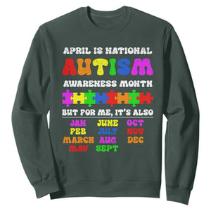 National Autism Awerness Month Sweatshirt Autistic Kids Gift TS10 Dark Forest Green Print Your Wear
