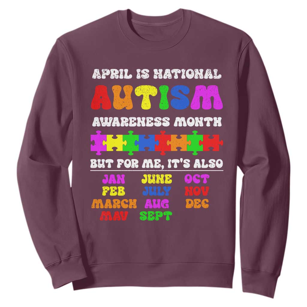 National Autism Awerness Month Sweatshirt Autistic Kids Gift TS10 Maroon Print Your Wear