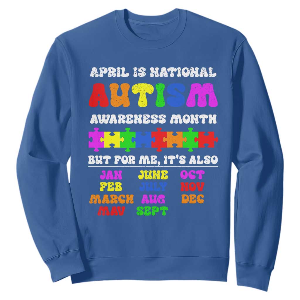 National Autism Awerness Month Sweatshirt Autistic Kids Gift TS10 Royal Blue Print Your Wear