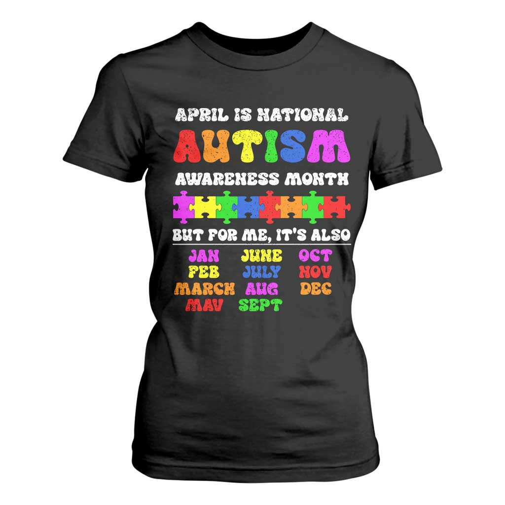 National Autism Awerness Month T Shirt For Women Autistic Kids Gift TS10 Black Print Your Wear
