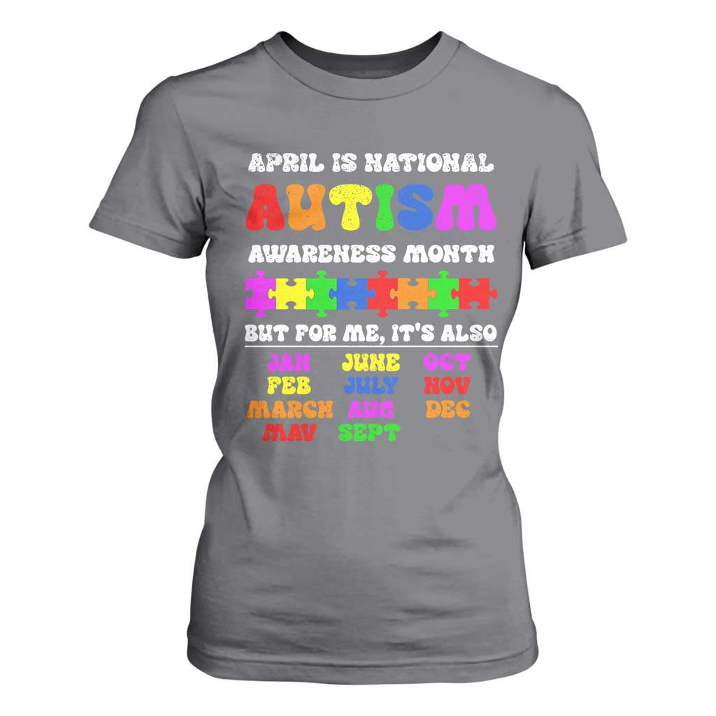 National Autism Awerness Month T Shirt For Women Autistic Kids Gift TS10 Charcoal Print Your Wear