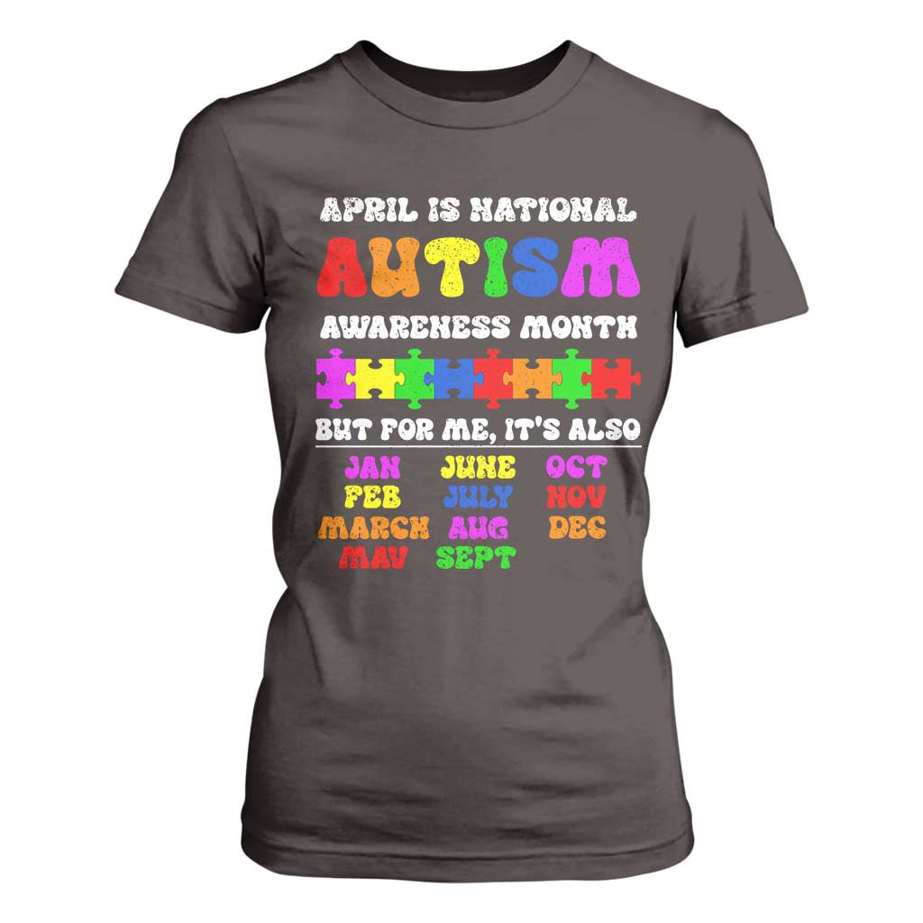 National Autism Awerness Month T Shirt For Women Autistic Kids Gift TS10 Dark Chocolate Print Your Wear