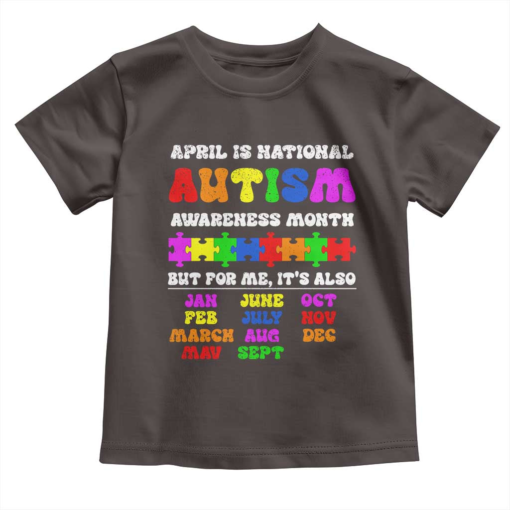 National Autism Awerness Month Toddler T Shirt Autistic Kids Gift TS10 Dark Chocolate Print Your Wear