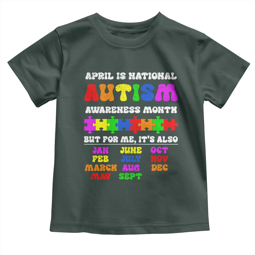 National Autism Awerness Month Toddler T Shirt Autistic Kids Gift TS10 Dark Forest Green Print Your Wear