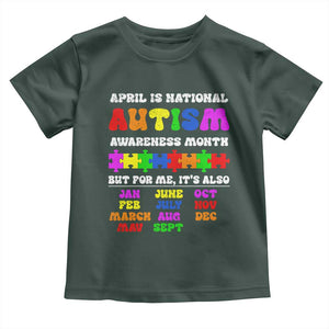 National Autism Awerness Month Toddler T Shirt Autistic Kids Gift TS10 Dark Forest Green Print Your Wear