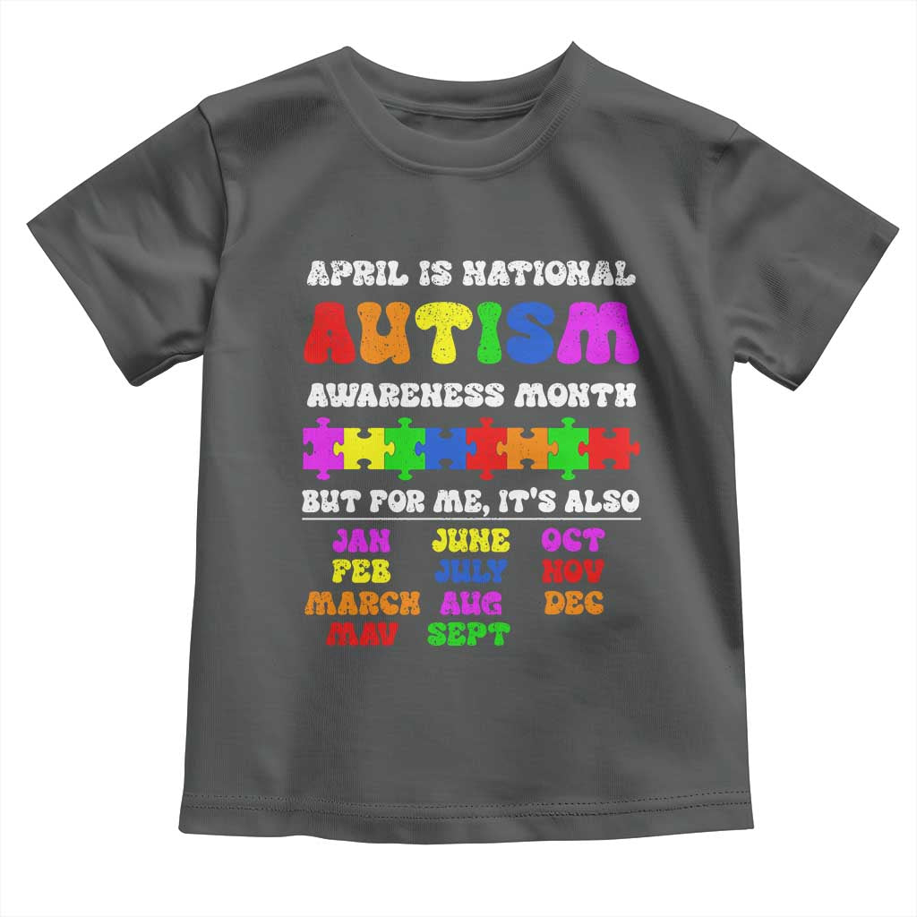 National Autism Awerness Month Toddler T Shirt Autistic Kids Gift TS10 Dark Heather Print Your Wear