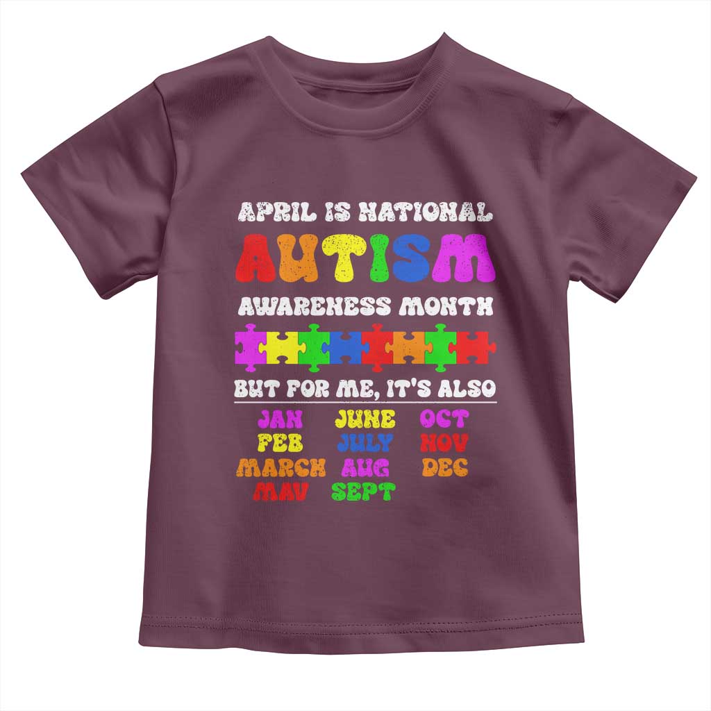 National Autism Awerness Month Toddler T Shirt Autistic Kids Gift TS10 Maroon Print Your Wear