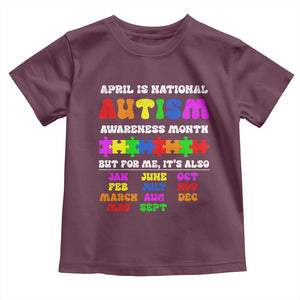 National Autism Awerness Month Toddler T Shirt Autistic Kids Gift TS10 Maroon Print Your Wear