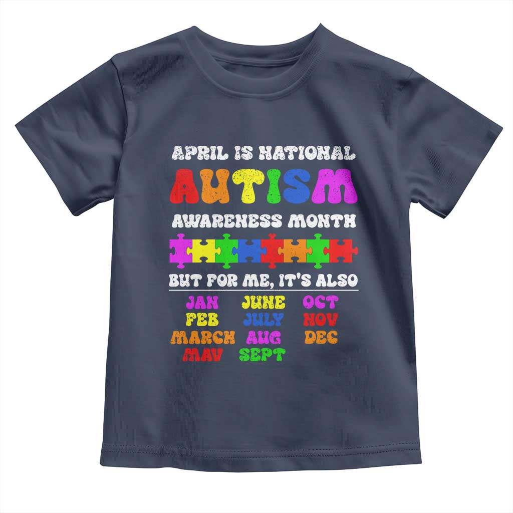 National Autism Awerness Month Toddler T Shirt Autistic Kids Gift TS10 Navy Print Your Wear