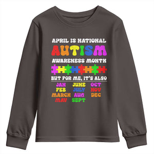 National Autism Awerness Month Youth Sweatshirt Autistic Kids Gift TS10 Dark Chocolate Print Your Wear