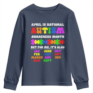 National Autism Awerness Month Youth Sweatshirt Autistic Kids Gift TS10 Navy Print Your Wear