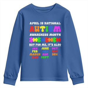 National Autism Awerness Month Youth Sweatshirt Autistic Kids Gift TS10 Royal Blue Print Your Wear