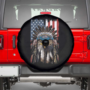 Native American Eagle Spare Tire Cover Feathers US Flag 4th of July Patriotic TS02 Black Print Your Wear