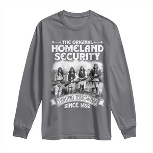 Native American Long Sleeve Shirt Original Homeland Security TS09 Charcoal Print Your Wear