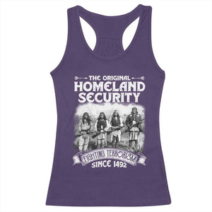 Native American Racerback Tank Top Original Homeland Security TS09 Purple Print Your Wear