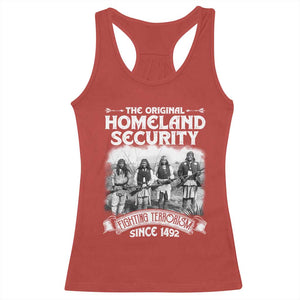 Native American Racerback Tank Top Original Homeland Security TS09 Red Print Your Wear