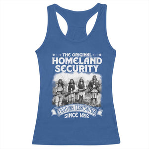 Native American Racerback Tank Top Original Homeland Security TS09 Royal Blue Print Your Wear