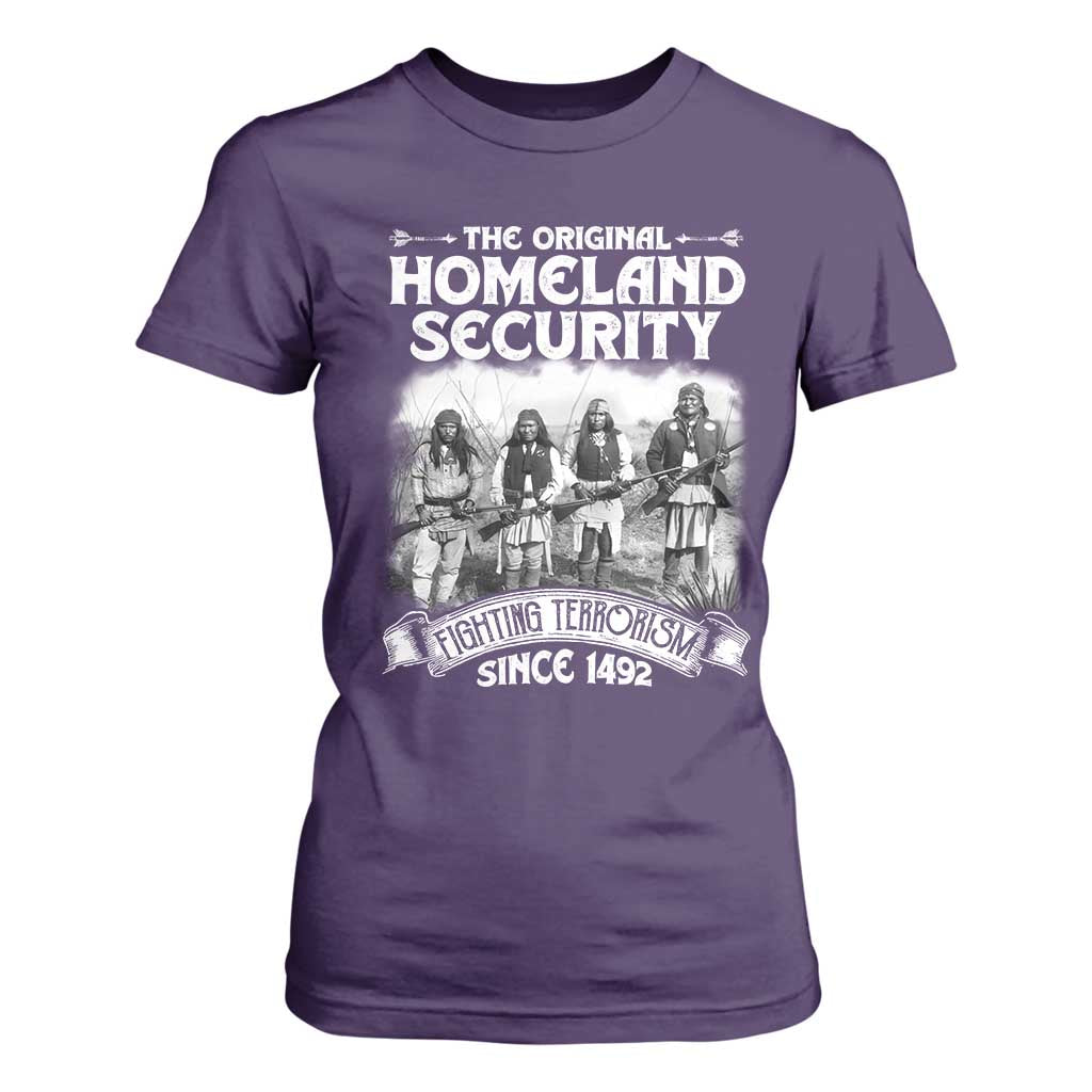 Native American T Shirt For Women Original Homeland Security TS09 Purple Print Your Wear